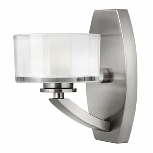 H5590BN Meridian 1 Bulb Wall Sconce - Brushed Nickel