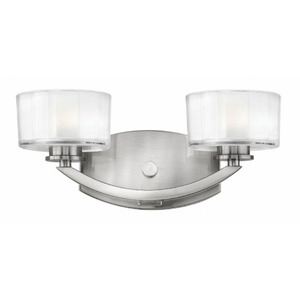 H5592BN Meridian 2 Bulb Bathroom Lighting - Brushed Nickel