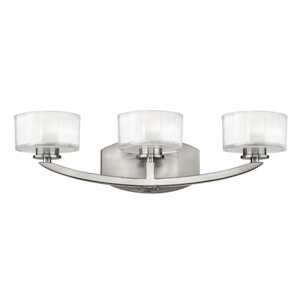 H5593BNLED Meridian 3 Bulb Bathroom Lighting - Brushed Nickel