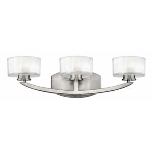 H5593BN Meridian 3 Bulb Bathroom Lighting - Brushed Nickel