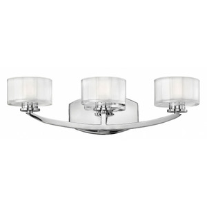 H5593CM Meridian 3 Bulb Bathroom Lighting - Chrome