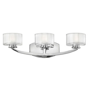 H5593CMLED Meridian 3 Bulb Bathroom Lighting - Chrome