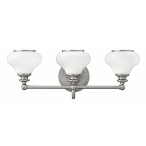 H56553BN Ainsley 3 Bulb Bathroom Lighting - Brushed Nickel H56553BN Ainsley 3 Bulb Bathroom Lighting - Brushed Nickel