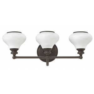 H56553KZ Ainsley 3 Bulb Bathroom Lighting - Buckeye Bronze