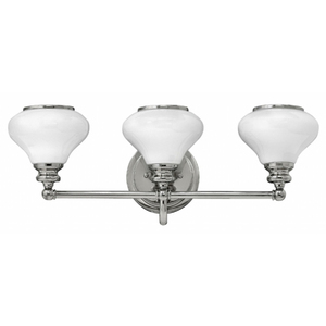 H56553PN Ainsley 3 Bulb Bathroom Lighting - Polished Nickel