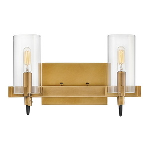 H58062HB Ryden 2 Bulb Bathroom Lighting - Hertiage Brass