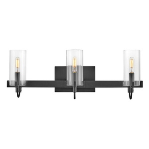 H58063BK Ryden 3 Bulb Bathroom Lighting - Black