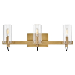 H58063HB Ryden 3 Bulb Bathroom Lighting - Hertiage Brass