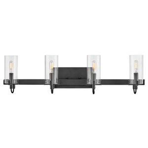 H58064BK Ryden 4 or More Bulb Bathroom Lighting - Black