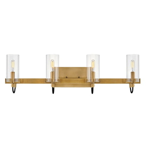 H58064HB Ryden 4 or More Bulb Bathroom Lighting - Hertiage Brass