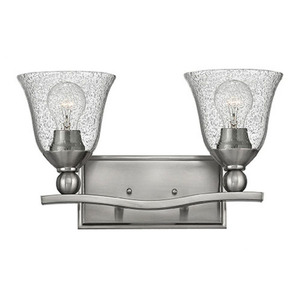 H5892BNCL Bolla 2 Bulb Bathroom Lighting - Brushed Nickel / Clear