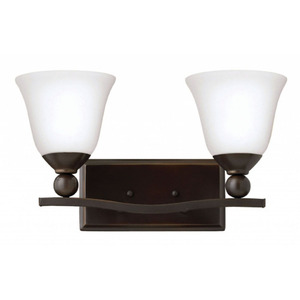 H5892OBOPGU24 Bolla 2 Bulb Bathroom Lighting - Olde Bronze / Opal