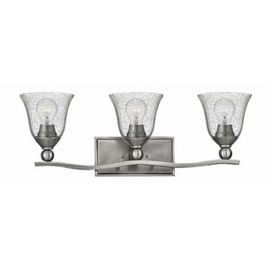 H5893BNCL Bolla 3 Bulb Bathroom Lighting - Brushed Nickel / Clear