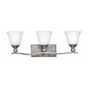 H5893BNLED Bolla 3 Bulb Bathroom Lighting - Brushed Nickel / Opal