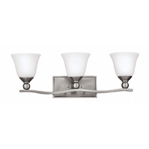H5893BN Bolla 3 Bulb Bathroom Lighting - Brushed Nickel / Opal H5893BN Bolla 3 Bulb Bathroom Lighting - Brushed Nickel / Opal