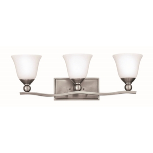 H5893BNGU24 Bolla 3 Bulb Bathroom Lighting - Brushed Nickel / Opal