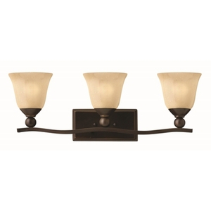 H5893OBGU24 Bolla 3 Bulb Bathroom Lighting - Olde Bronze / Amber Seedy