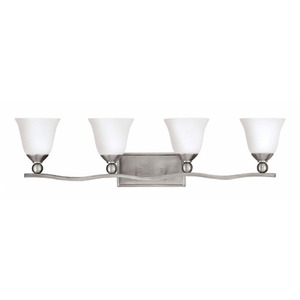 H5894BNGU24 Bolla 4 or More Bulb Bathroom Lighting - Brushed Nickel / Opal