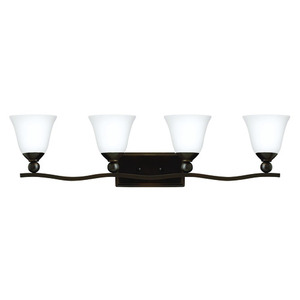 H5894OBOPGU24 Bolla 4 or More Bulb Bathroom Lighting - Olde Bronze / Opal