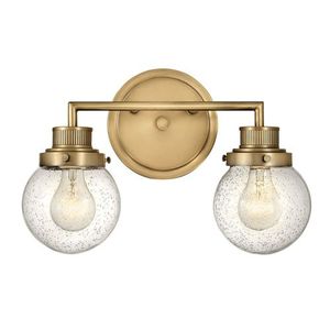 H5932HB Poppy 2 Bulb Bathroom Lighting - Heritage Brass