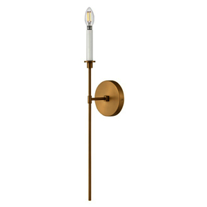 H83070LCB Hux 1 Bulb Wall Sconce - Lacquered Brass