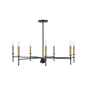 H83077BK Hux Large Foyer Chandelier Chandelier - Black