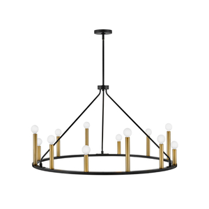 H83159BK Lazlo Large Foyer Chandelier Chandelier - Black