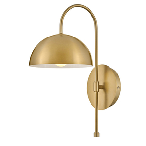 H83300LCB Lou 1 Bulb Wall Sconce - Lacquered Brass