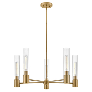 H85405LCB Shea Mid Sized Chandelier Chandelier - Lacquered Brass