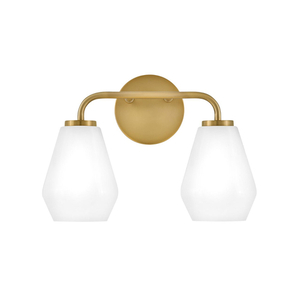 H85502LCB Gio 2 Bulb Bathroom Lighting - Lacquered Brass