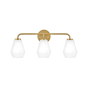 H85503LCB Gio 3 Bulb Bathroom Lighting - Lacquered Brass