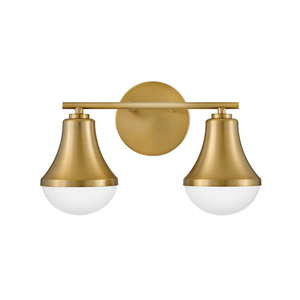 H85512LCB Haddie 2 Bulb Bathroom Lighting - Lacquered Brass