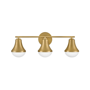 H85513LCB Haddie 3 Bulb Bathroom Lighting - Lacquered Brass