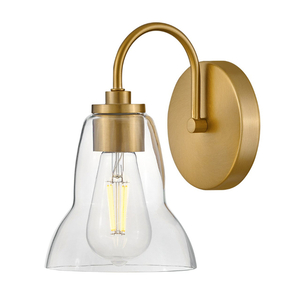 H85560LCB Vera 1 Bulb Wall Sconce - Lacquered Brass