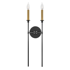 H83072BK Hux Multi Bulb Wall Sconce - Black