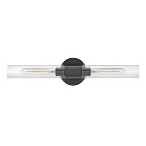 H85402BK Shea 2 Bulb Bathroom Lighting - Black