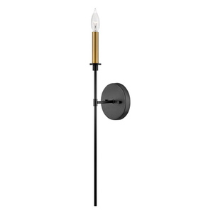 H83070BK Hux 1 Bulb Wall Sconce - Black