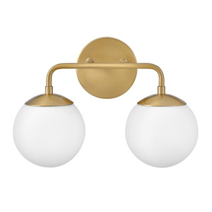 H85012LCB Percy 2 Bulb Bathroom Lighting - Lacquered Brass