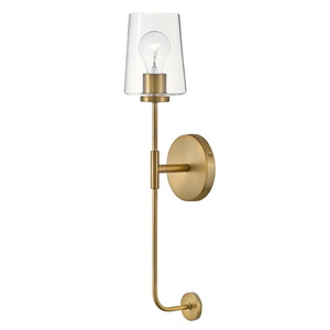 H83450LCB Kline 1 Bulb Wall Sconce - Lacquered Brass