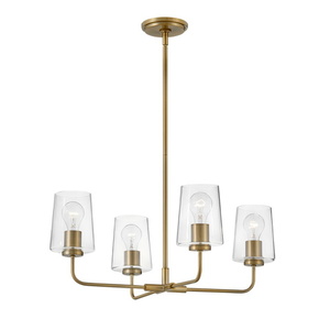 H83454LCB Kline Mid Sized Chandelier Chandelier - Lacquered Brass