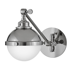 H4830PN Fletcher 1 Bulb Wall Sconce - Polished Nickel