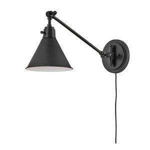 H3690BK Arti 1 Bulb Wall Sconce - Black