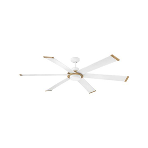 H906964FMWLDD Andros Oversize Fan (60'' and Larger) Ceiling Fan - Matte White / Heritage Brass