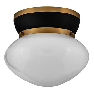 H83601BKLCB Lucy Flush Mount Ceiling Light - Lacquered Brass / Black H83601BKLCB Lucy Flush Mount Ceiling Light - Lacquered Brass / Black