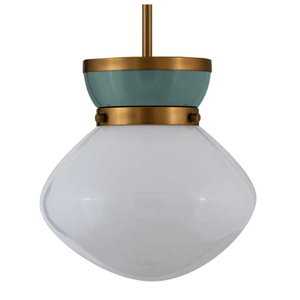 H83607LCBSF Lucy Mini-Pendant Pendant Light - Lacquered Brass / Seafoam H83607LCBSF Lucy Mini-Pendant Pendant Light - Lacquered Brass / Seafoam