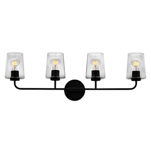 H853454BKCL Kline 4 or More Bulb Bathroom Lighting - Black H853454BKCL Kline 4 or More Bulb Bathroom Lighting - Black