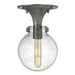 Hinkley H3149ANCS Antique Nickel / Clear Seedy Semi Flush Mount Ceiling Light