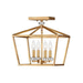 Hinkley H3533DA Distressed Brass Semi Flush Mount Ceiling Light