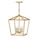 Hinkley H3536DA Distressed Brass Mini Chandelier