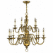 Hinkley H4417BB Burnished Brass Large Foyer Chandelier